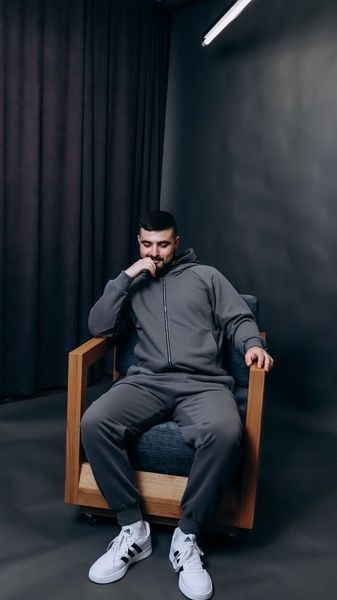 Толстовка чоловіча графітова 7463 фото