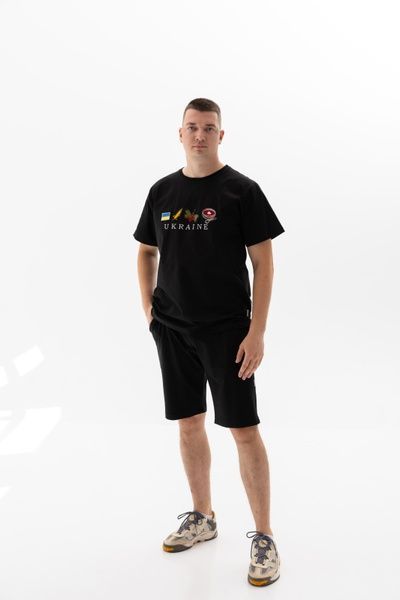 Футболка чоловіча чорна з вишивкою"Борщ" 8576 фото